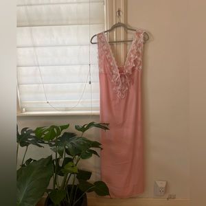 Pink Lace Long Dress